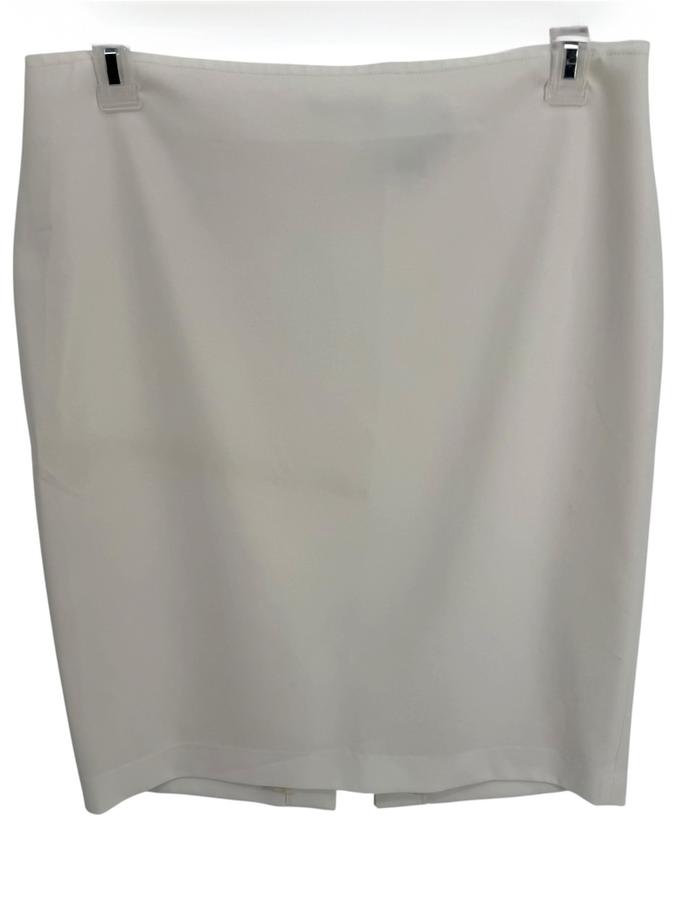 St John Cream Ivory Size 12 Pencil Midi Skirt Lined Back Zip Luxury Career
